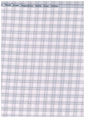 Arvind Grey checks on White background Tresca cotton shirting fabric
