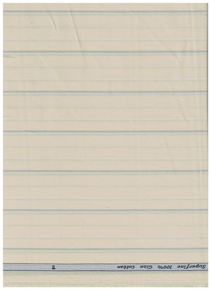 Beige striped Arvind Tresca shirt fabric made of premium cotton, showcasing soft, high-quality textile for shirt making.