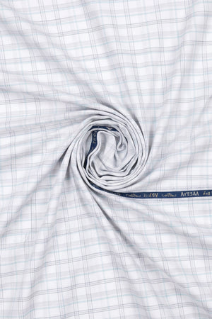 Cotton Checkered fabric with 'Tresca by Arvind' branding on a white background