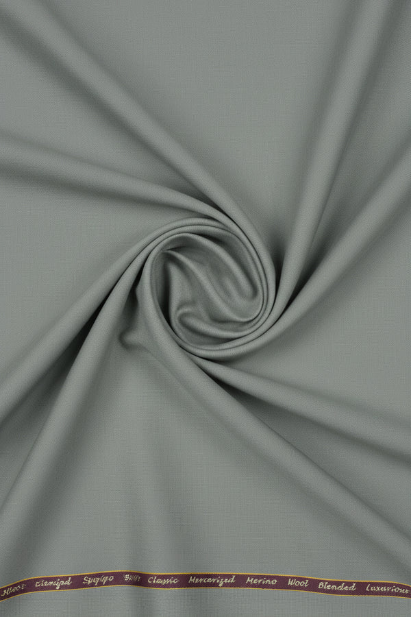 Gray Georgia Gullini of Italy Polywool Super 120’s fabric for trousers and suiting, featuring a premium wool blend texture.
