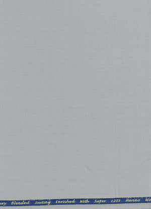 Grey Georgia Gullini of Italy unstitched polywool Super 120’s fabric for trousers and suiting, featuring a fine wool blend and smooth texture.