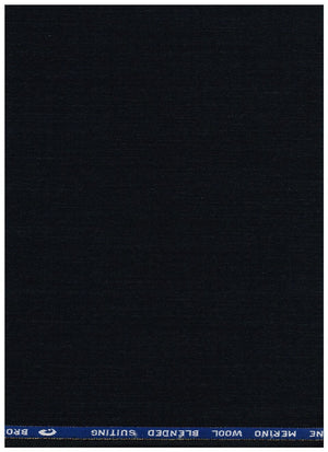 Blackish grey Georgia Gullini of Italy Super 110’s poly wool trouser fabric, close-up of textured woven material.