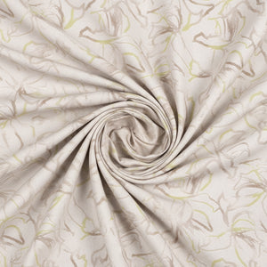 Arvind Tresca peach multicolor Giza cotton digital print fabric, showcasing vibrant textile pattern and fabric texture.