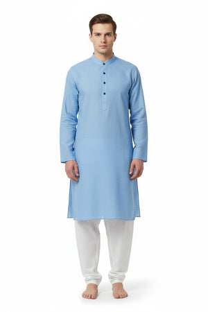 arvind linen tensil readymade kurta sky blue