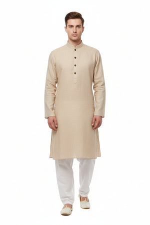ARVIND LINEN TENSIL BISCUIT COLOR KURTA