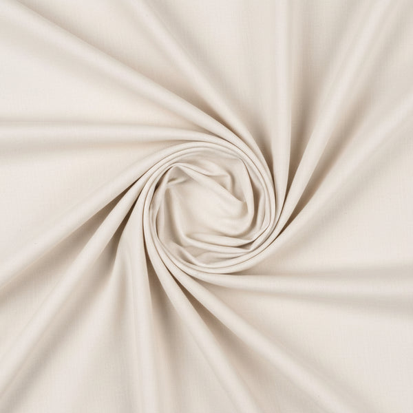 Light cream Arvind Primante linen Tencel shirt fabric, close-up of soft, textured textile suitable for shirts and apparel.