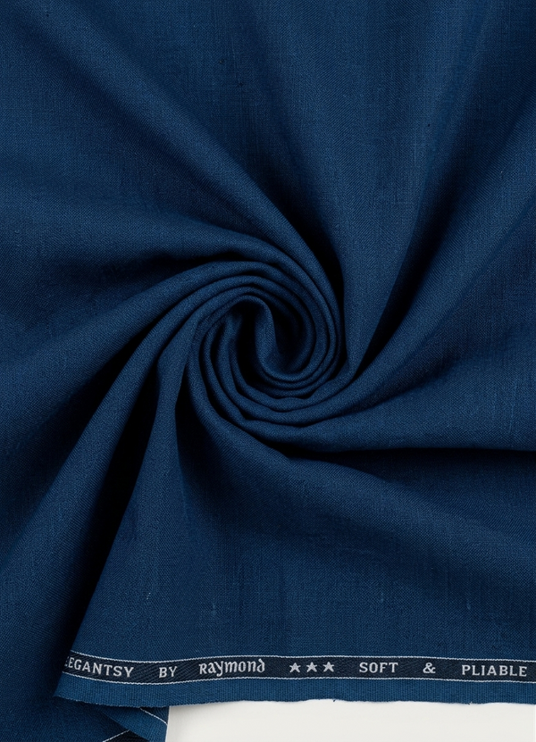 Royal blue Raymond Terry Rayon suit fabric, smooth textured trouser and suiting material from Raymond for tailored garments.