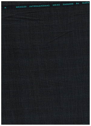 Black Mafatlal Polyviscose trouser and suiting fabric with a smooth, lightweight texture suitable for formal wear.