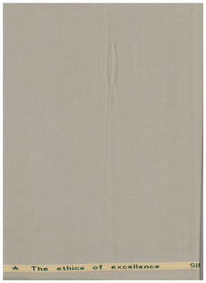 Mafatlal Poly Viscose Suiting fabric in light beige, shown as part of a 3-pack of black, navy, and beige trousers.