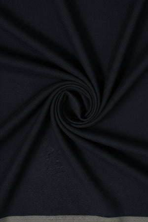 Mafatlal unstitched poly viscose trousers and suiting fabric in charcoal grey, shown in a close-up image of the fabric texture.
