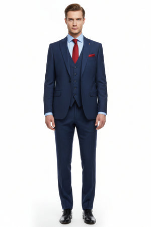 Royal blue Arvind poly viscose trousers and suiting fabric swatch showcasing smooth, lightweight fabric with a subtle sheen.