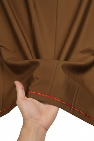 Brown fabric with a subtle pattern and visible brand name at the top.