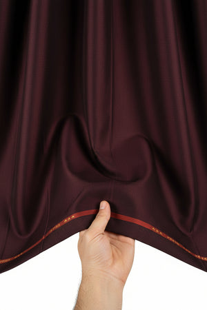 Dark brown fabric with a subtle pattern