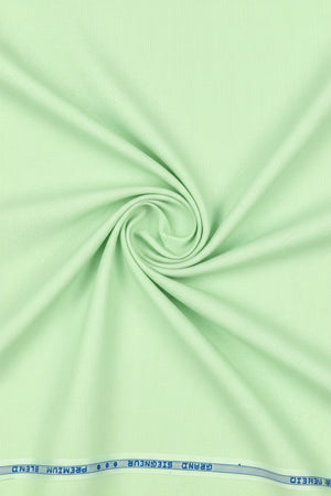 Green Arvind unstitched PC shirting fabric with detailed weave pattern, ideal for custom dress shirts.