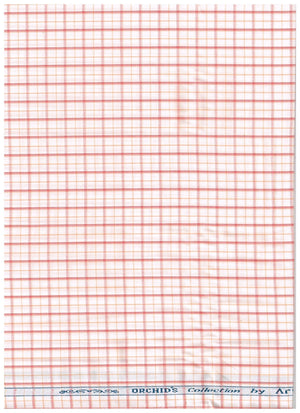 Carrot orange Arvind Checks cotton shirting fabric, close-up view showing detailed check pattern and soft texture