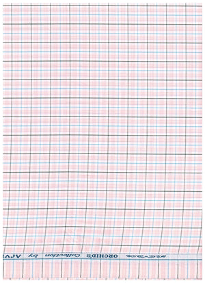 Light pink Arvind Tresca Giza cotton shirting fabric with check pattern, showcasing soft checks and smooth texture.