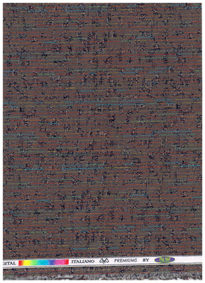 Pee Gee cotton shirting fabric with digital print in brown, showcasing a detailed textile pattern and smooth fabric texture.
