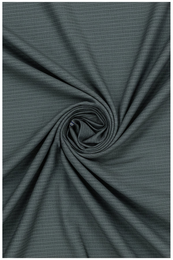Grey Raymond Poly Wool Luxurious Suiting Fabric swatch with textured weave, ideal for tailored suits and formal wear.