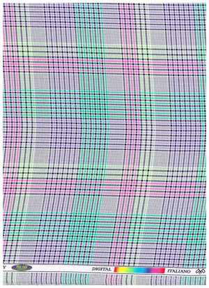 Turquoise blue Pee Gee cotton checks shirting fabric by ARVIND, featuring a classic checkered pattern on smooth cotton material.