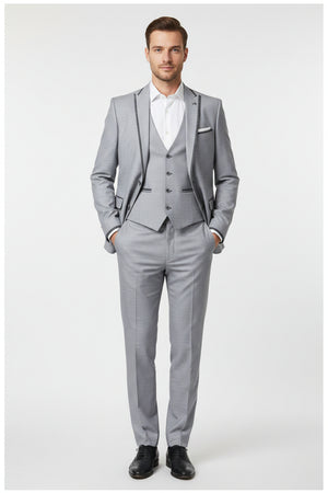 Grey Arvind unstitched terry rayon trousers and suiting fabric fabric with textured pattern, ready for tailoring.