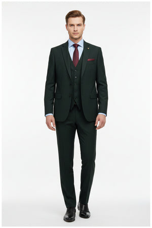 Raymond Luxurious unstitched polywool trousers and suiting fabric in green spinach, soft, woven textile for custom tailoring.
