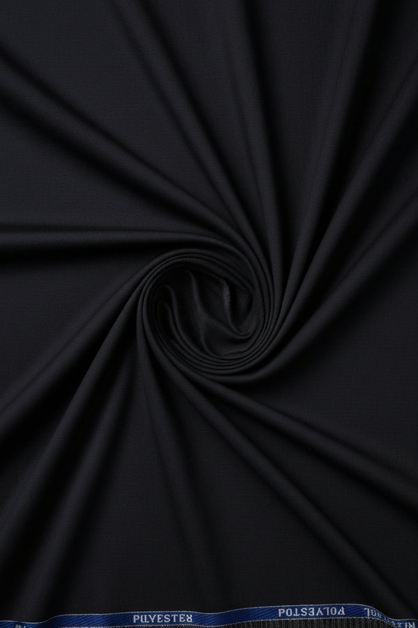 Raymond wool blend suiting fabric in charcoal grey, textured polyester wool material ideal for tailored suits and formal wear.