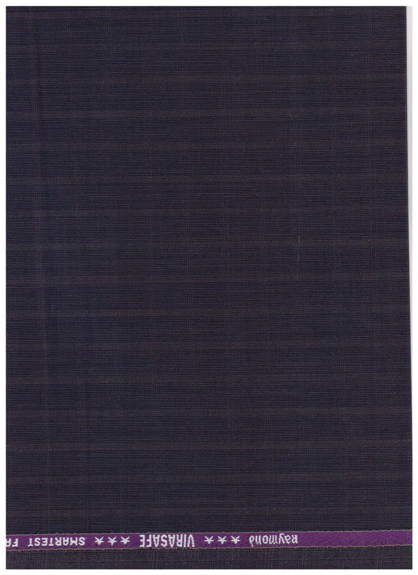 Raymond Super 70's poly wool suiting fabric with purple self-check pattern, ideal for tailored suits and formal wear.