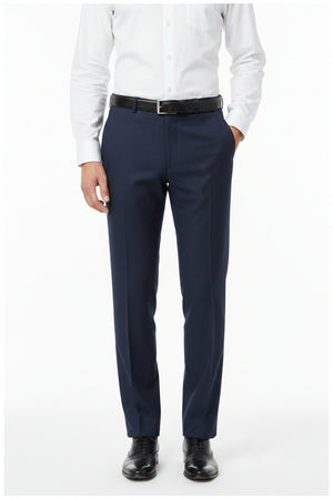 Navy blue Raymond unstitched polyviscose trousers and suiting fabric fabric, suitable for custom men's suit tailoring.