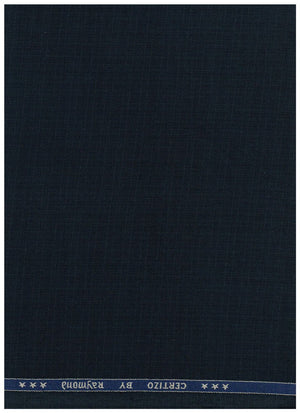 Raymond navy blue polyviscose unstitched trousers and suiting fabric, suitable for custom tailoring and formal wear.
