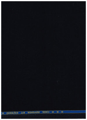 Black Raymond unstitched poly wool trousers and suiting fabric, showcasing luxurious tailoring material for suits and formal wear.