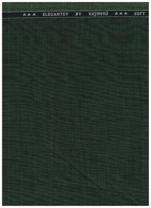 Green Raymond Polyviscose trousers and suiting fabric with a smooth, tailored appearance suitable for formal wear.