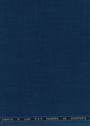 Royal blue Terry Rayon trouser and suiting fabric by Raymond, showcasing textured fabric with a smooth finish.