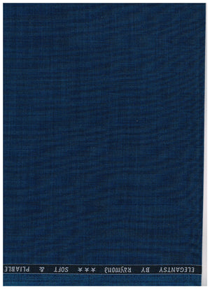 Raymond poly viscose suiting fabric in midnight blue, showing close-up of the smooth, woven viscose blend textile.