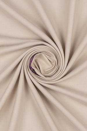 Raymond ivory polywool trousers and suiting fabric, unstitched material for custom tailoring, shown in the image.