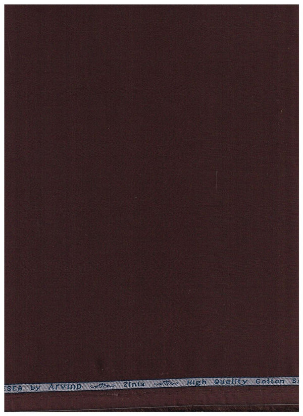 Brown Arvind Cotton Satin shirt fabric swatch with smooth satin finish and soft cotton texture.
