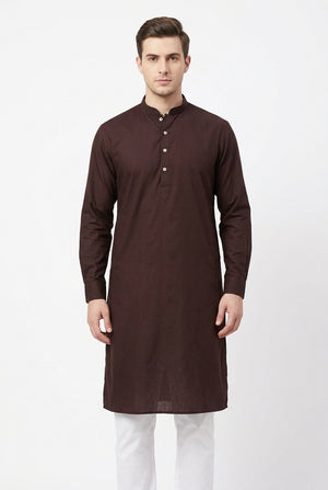 Brown Arvind Cotton Satin Shirt Fabric with smooth satin texture, showcasing soft cotton material and elegant finish.