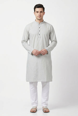 Cotton king light grey radymade kurta