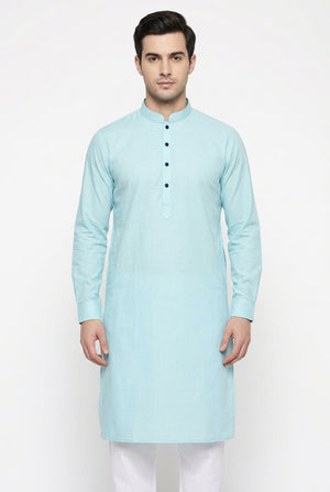 cotton king blue readymade kurta