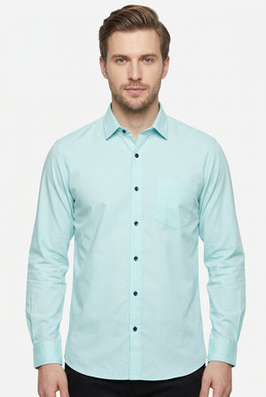 cotton king aqua blue shirt