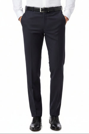 Black Mafatlal poly viscose trousers and suiting fabric shown in the image.