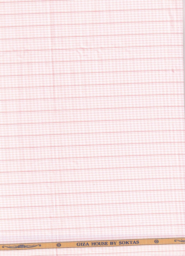 Soktas Giza Cotton Stripe Pink shirt fabric