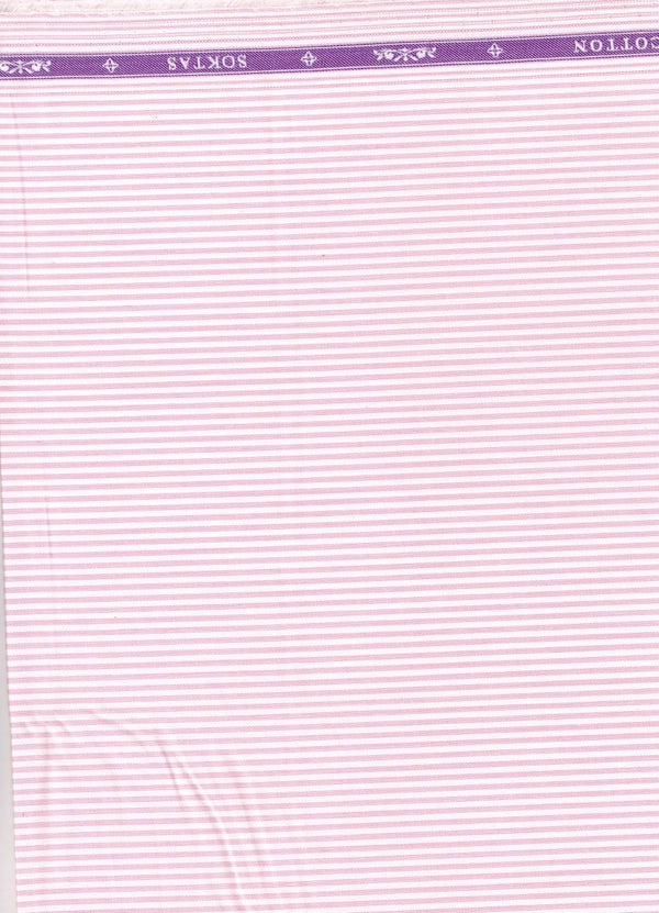 Pink Micro stripes on white background Soktas shirting fabric