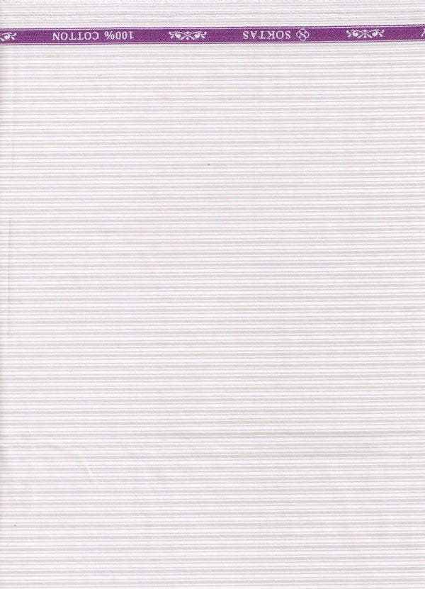 Light Grey Micro Pinstripe on white background Soktas shirting fabric