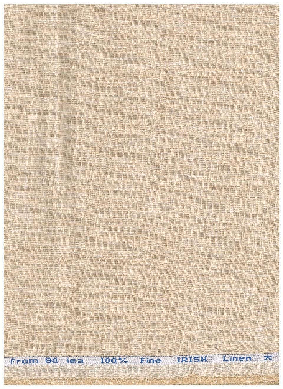 Beige Arvind linen shirt fabric, soft and lightweight with a natural linen texture