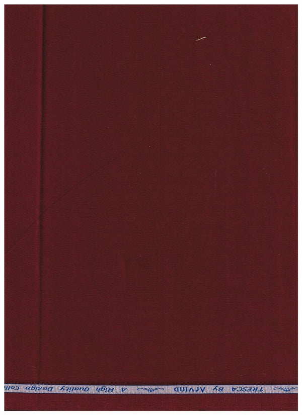 Maroon Arvind Tresca Giza cotton satin fabric swatch with smooth, shiny texture for luxurious textile applications.