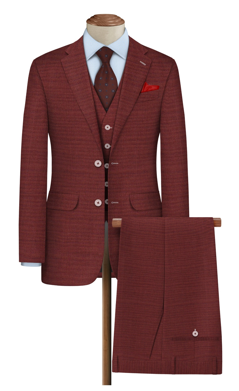 Raymond Luxurious Unstitched Polywool Trousers & Suiting Fabric ( Red )