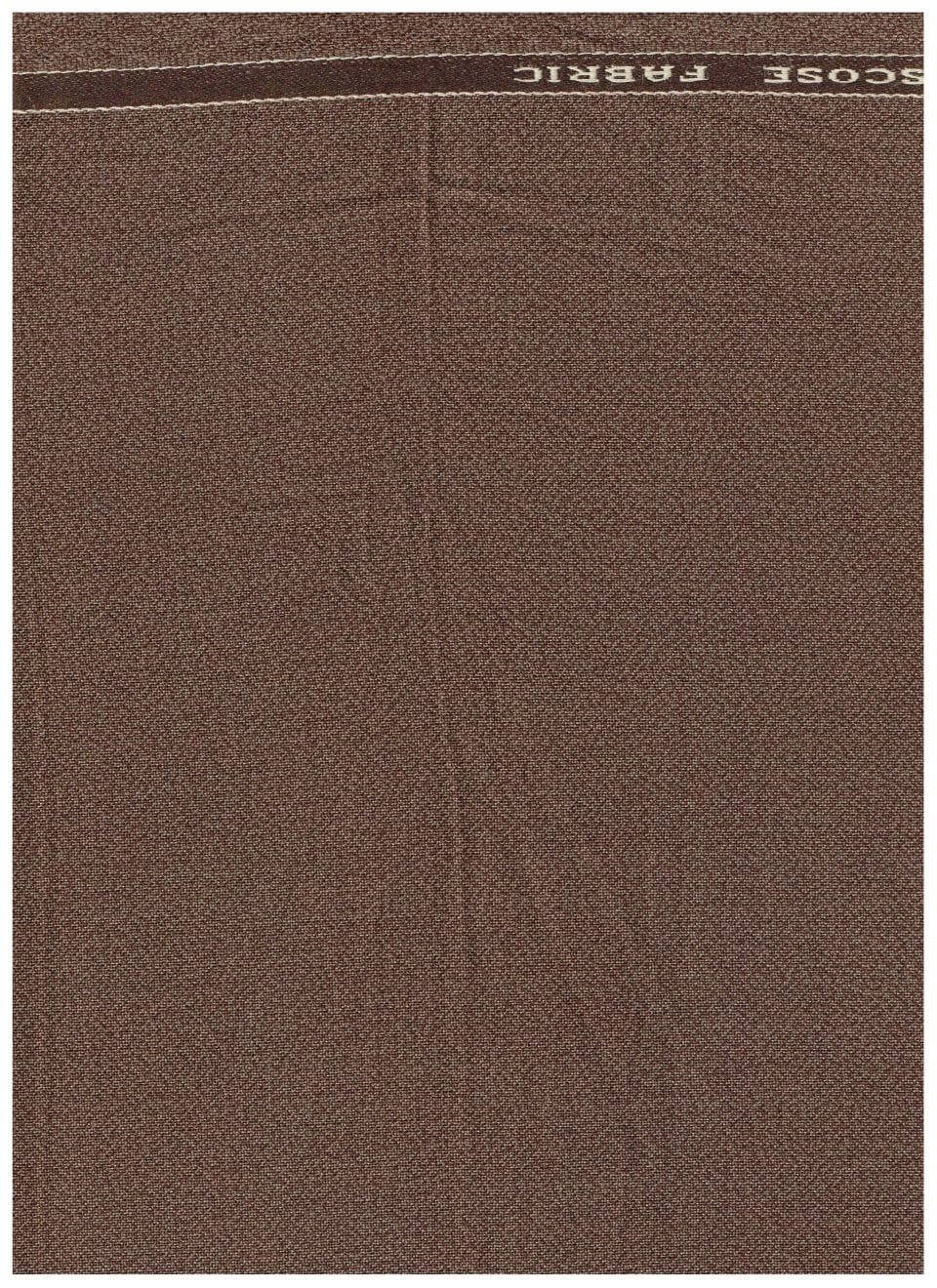 Raymond unstitched polyviscose trouser fabric in brown, showing smooth textured cloth suitable for tailoring and formal wear.