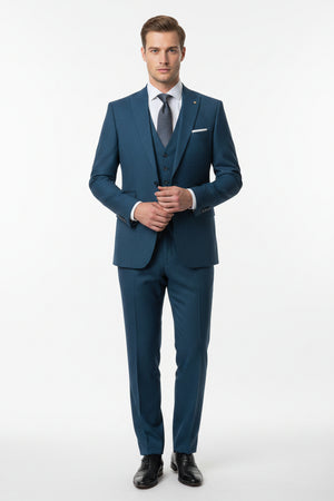 Royal blue Raymond Luxurious unstitched poly viscose trouser fabric, textured fabric with soft, smooth finish for tailoring.