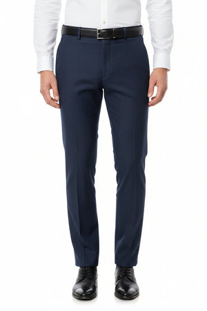 Raymond polywool suit navy blue abric