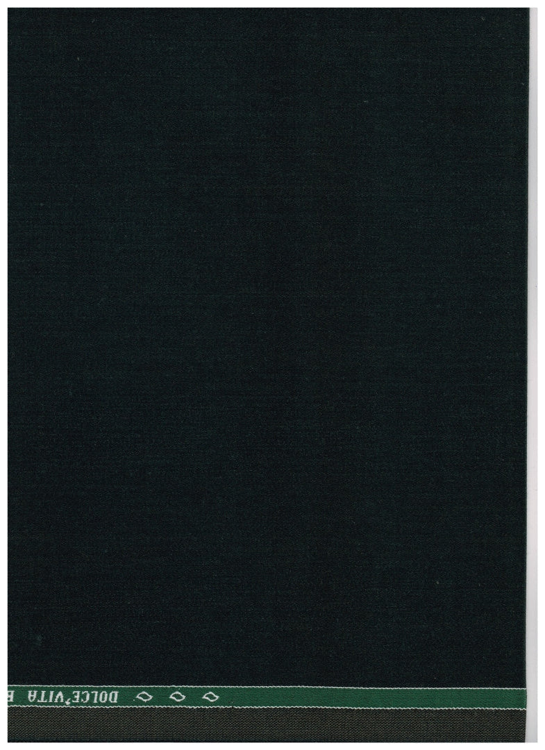 Raymond Luxurious unstitched poly wool trousers fabric in green spinach color, ideal for tailoring and fashion design.